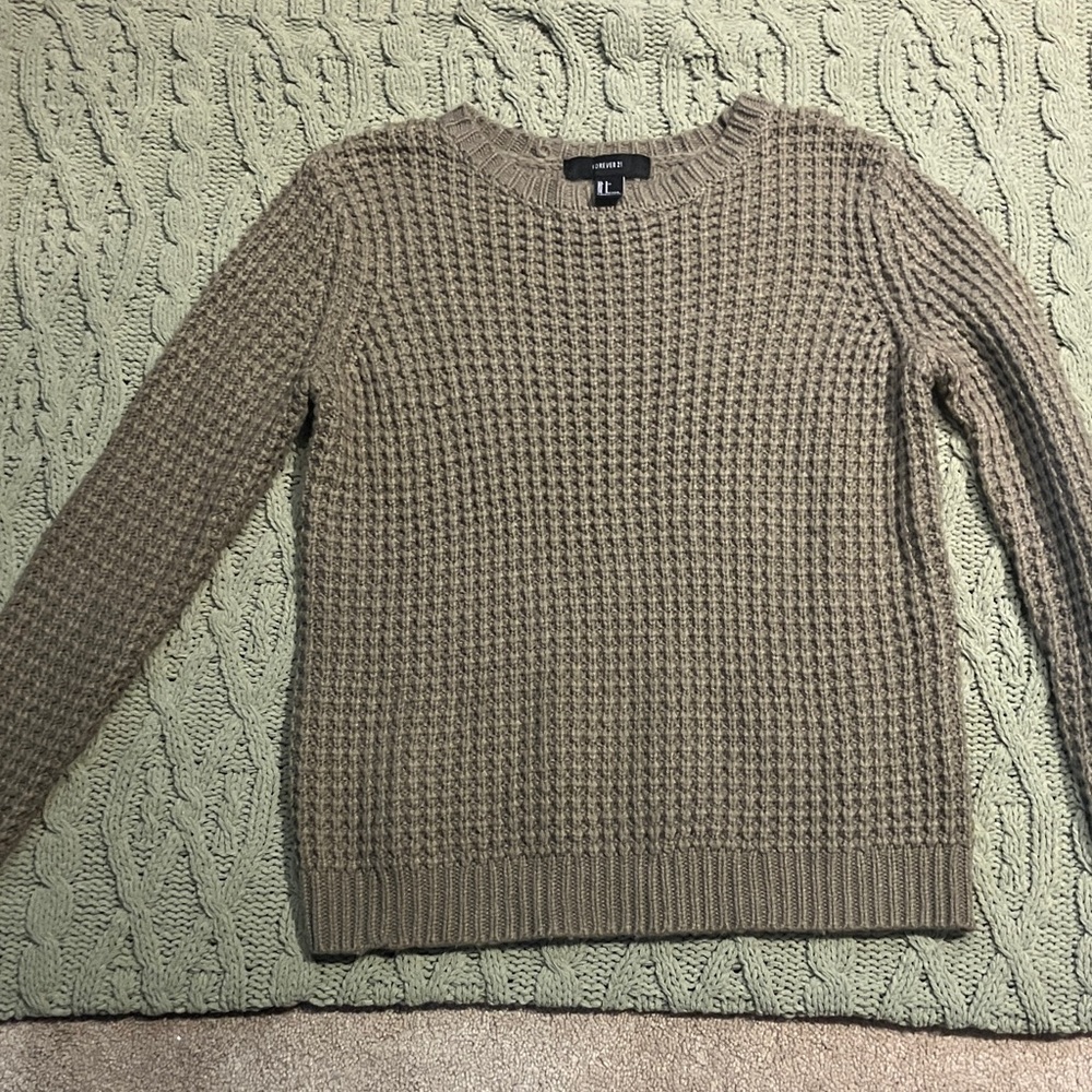 Forever 21 Sage Green Textured Sweater